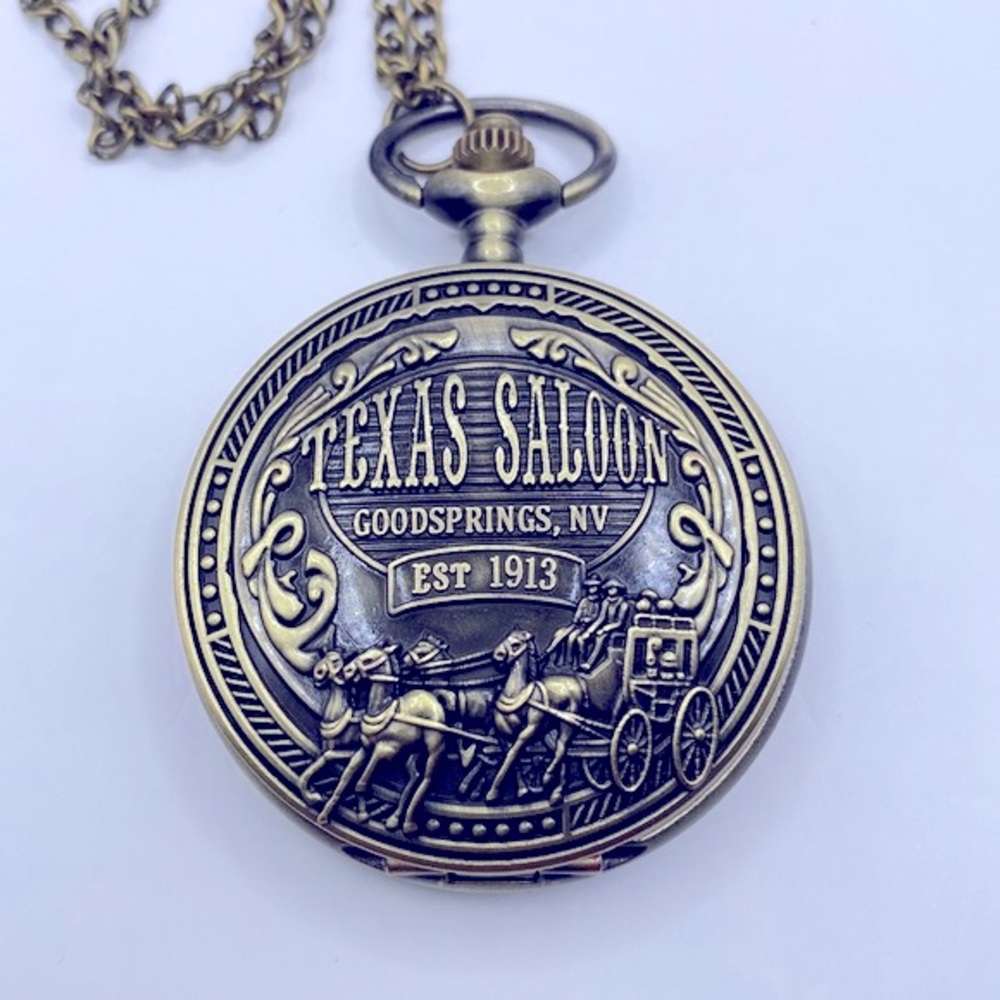 Working! Unisex Texas Saloon Pocket Watch